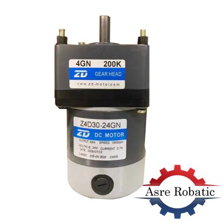 موتور دی سی گیربکس دار ZD 4GN 200k 24V 10RPM