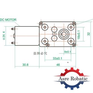 موتور دی سی گیربکس دار حلزونی ZWL-FP12V 100RPM